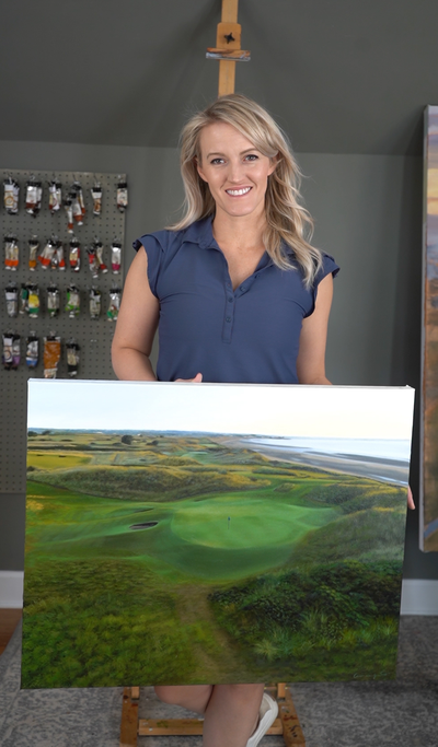 "No. 12 at Portmarnock Golf Club" 24" x 30" Original Oil Painting, Commission