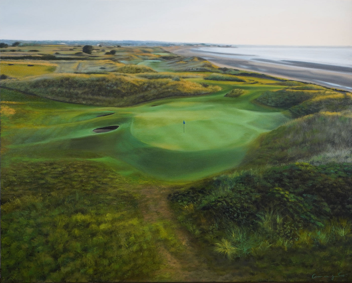 "No. 12 at Portmarnock Golf Club" 24" x 30" Original Oil Painting, Commission