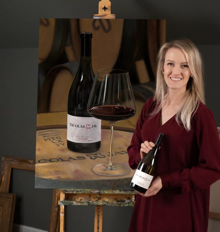 "Nicolas-Jay Pinot Noir" Still Life Commission with artist, Aimee Smith