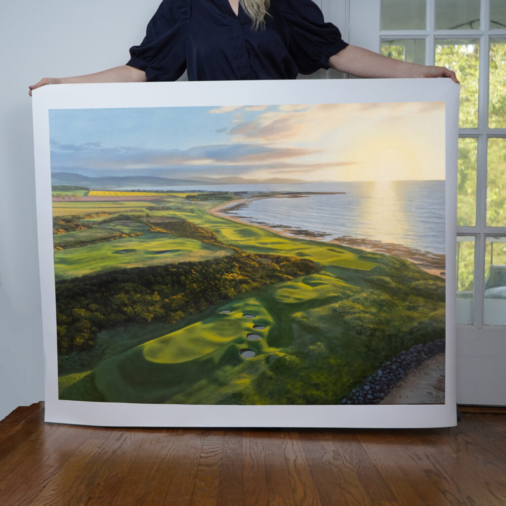 Golf Art: Sunrise at Royal Dornoch 30" x 40"
