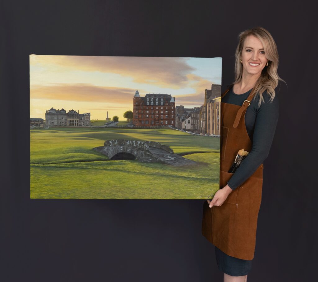 "The Home of Golf" St Andrews Links Golf course painting